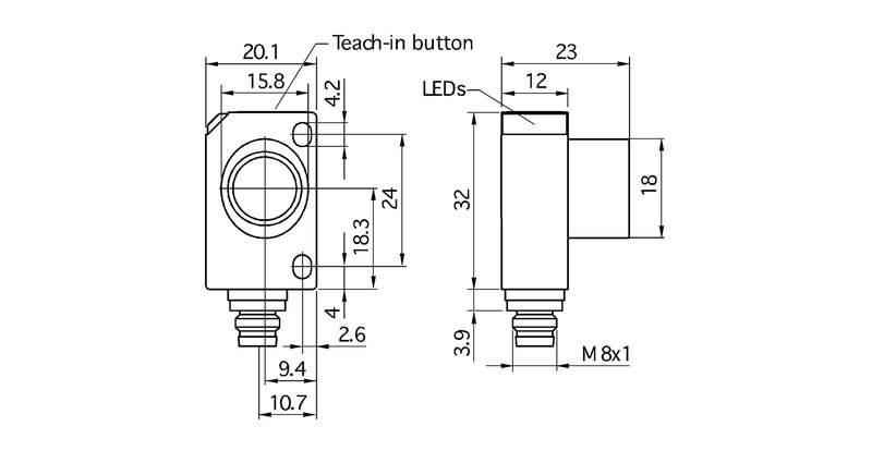 Ультразвуковой датчик Microsonic zws-25/CD/QS
