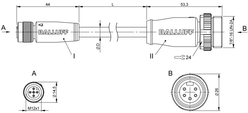 Соединительный кабель Balluff BCC M415-A315-3F-330-VS85N6-010