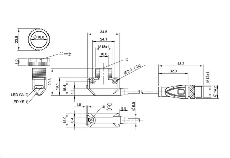 Оптический датчик Balluff BOS 11K-PA-PR10-00,15-S4