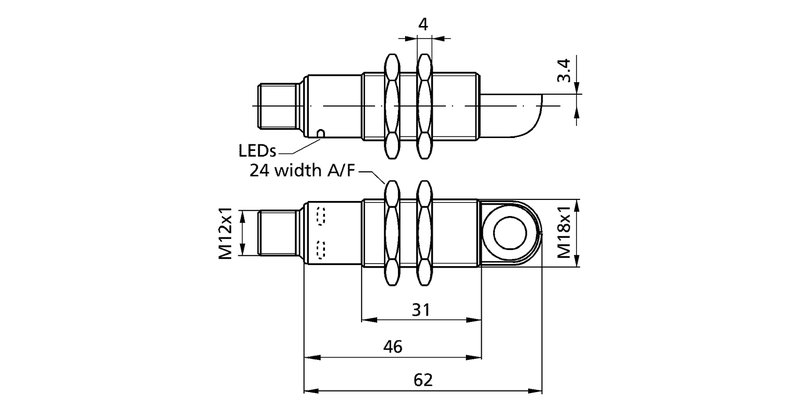 Ультразвуковой датчик Microsonic lpc+35/WK/CFF