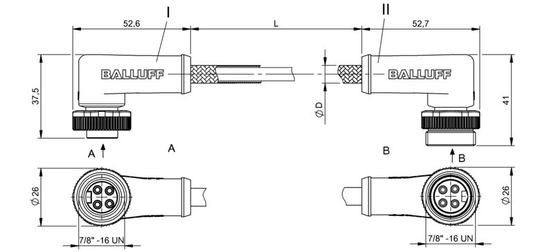 Соединительный кабель Balluff BCC B324-B324-30-304-MW8434-015
