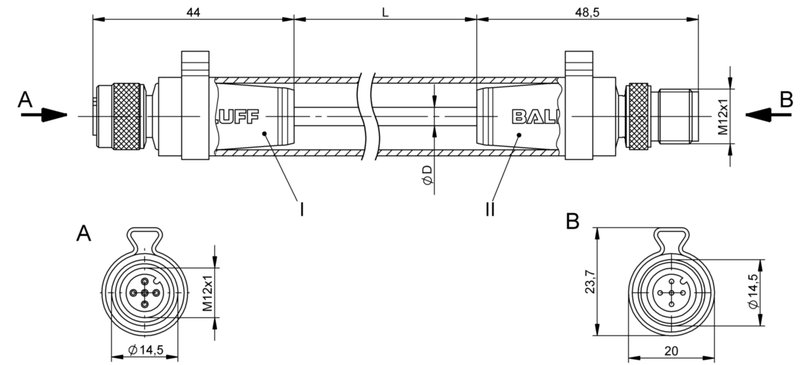 Соединительный кабель Balluff BCC W415-W414-3A-304-TW0434-020-C044