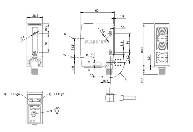 Оптический датчик Balluff BOS 50K-PO-PR10-S4