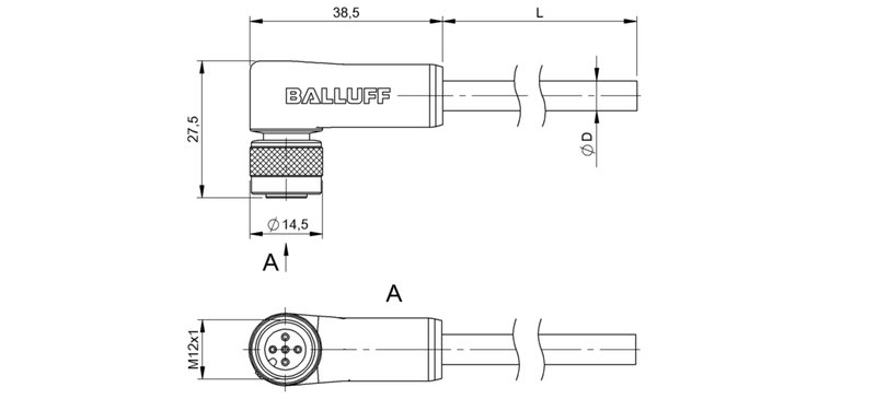 Разъем с кабелем Balluff BCC W425-0000-1A-003-TW0434-150