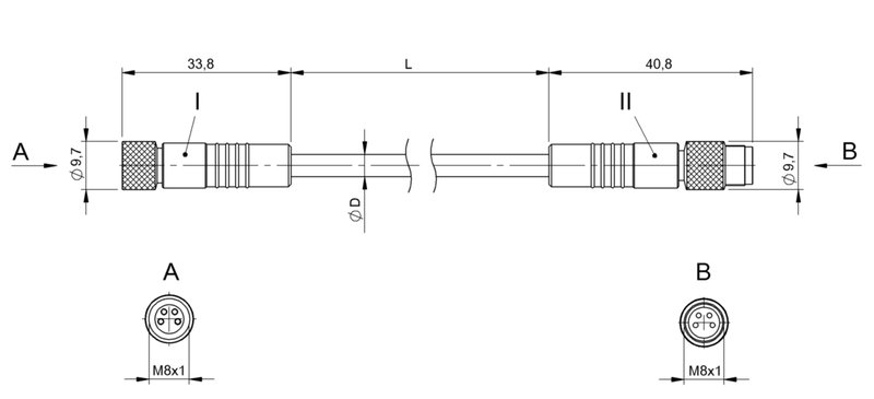 Соединительный кабель Balluff BCC W314-W314-30-304-SW0434-030