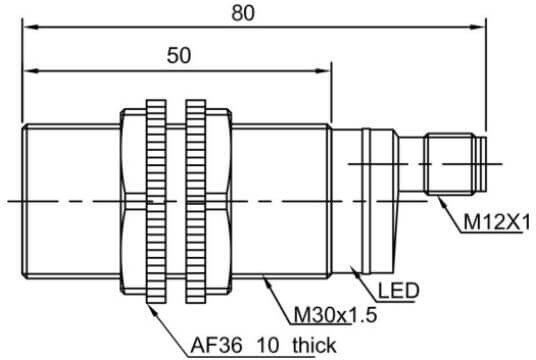Оптический датчик LANBAO PR30S-DM5DNC-E2