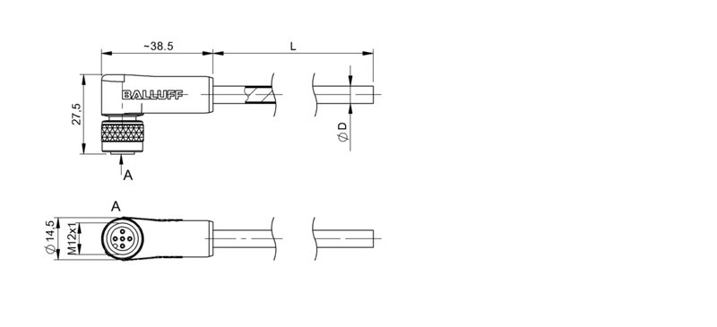 Разъем с кабелем Balluff BCC W425-0000-1A-003-NW44T2-020