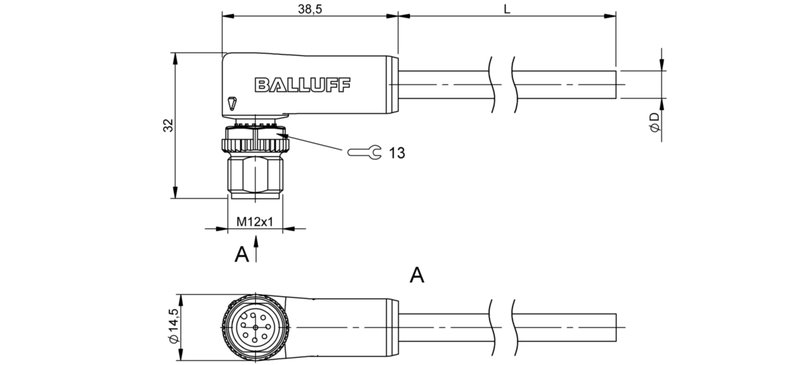 Разъем с кабелем Balluff BCC M428-0000-2A-044-VX8825-020