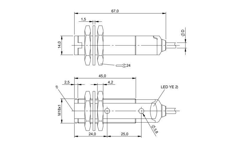 Оптический датчик Balluff BOS 18KF-NA-1RE-C-02