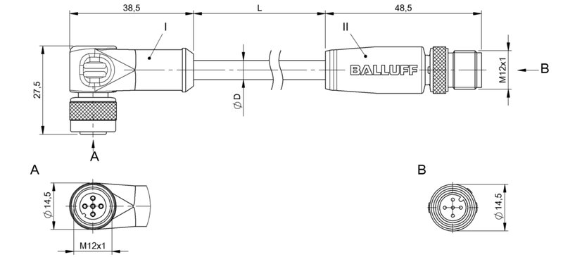 Соединительный кабель Balluff BCC W425-W414-3A-304-BW8434-020