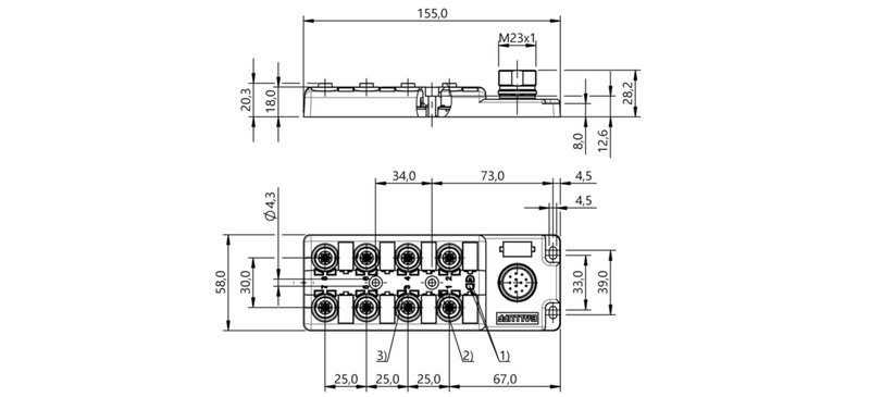 Распределительная коробка Balluff BPI 8M4A4P-2K-B0-SM6CT