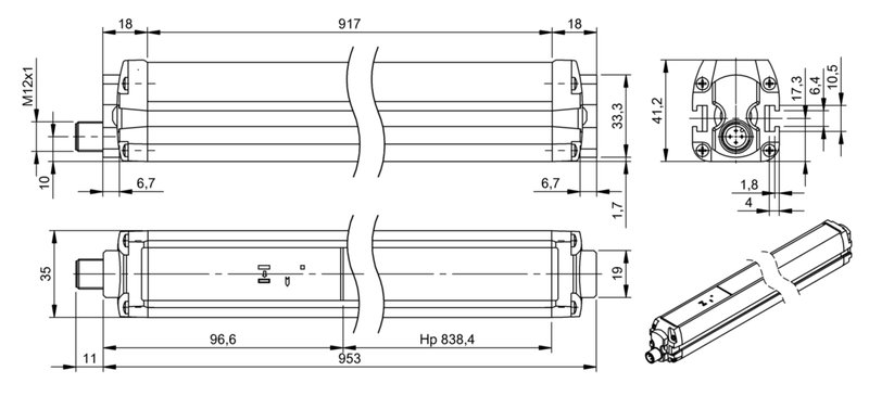 Многолучевой барьер безопасности Balluff BLG 4A-080-50X-B03-O01-SX