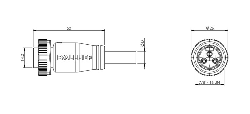 Разъем с кабелем Balluff BCC A313-0000-10-097-PX03A5-100