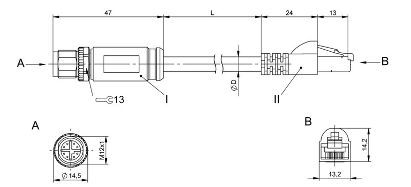 Соединительный кабель Balluff BCC M418-E818-8X0-723-PS58N9-010