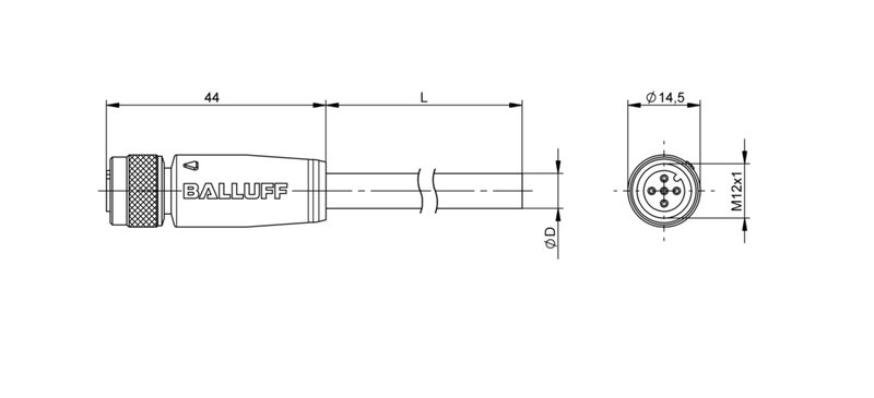 Разъем с кабелем Balluff BCC M415-0000-1A-014-PS0434-020