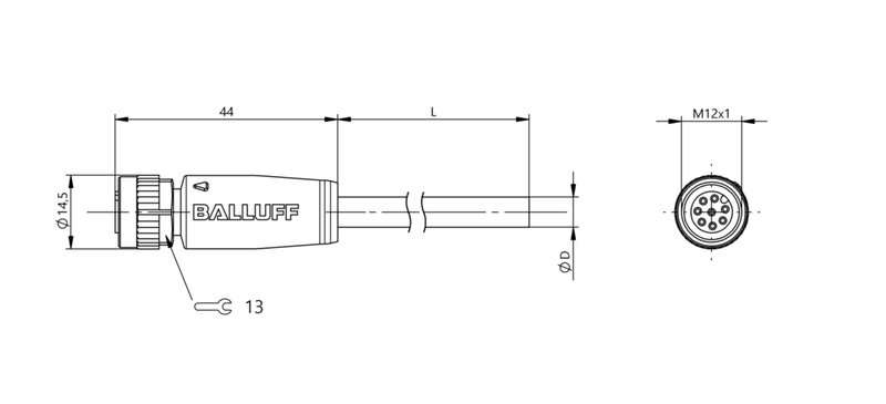 Разъем с кабелем Balluff BCC M418-0000-1A-069-PX0825-030
