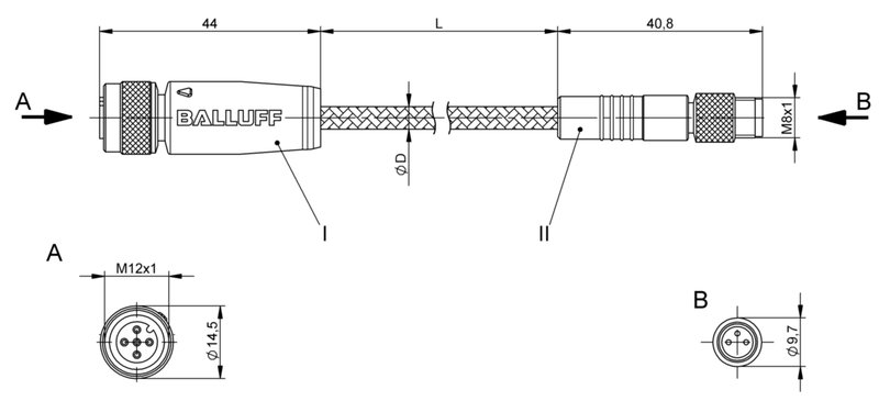 Соединительный кабель Balluff BCC W415-W313-3F-300-MW8334-003