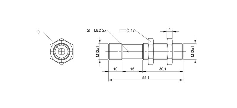 Ультразвуковой датчик Balluff BUS M12M1-NPX-02/015-S04G