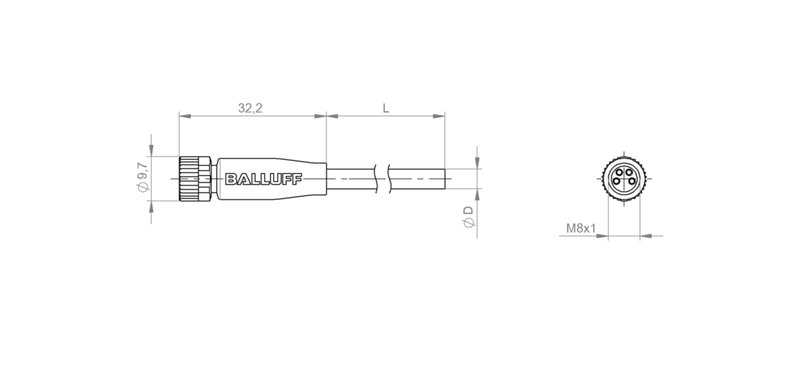 Разъем с кабелем Balluff BCC M314-0000-10-003-PX0434-030