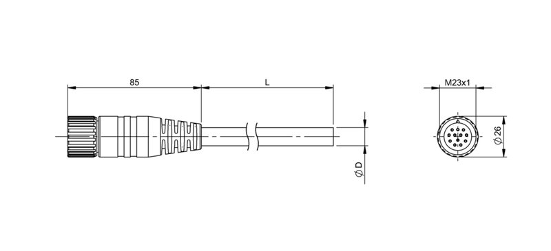 Разъем с кабелем Balluff BCC M61C-0000-10-065-PX0BP4-020