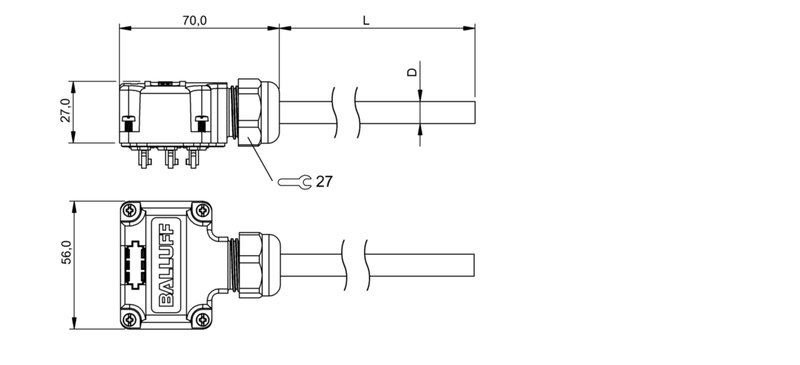 Распределительная коробка Balluff BPI T00N-K-00-KPXL0-100
