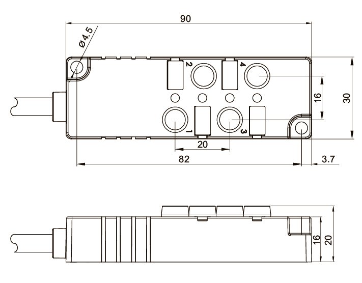 Распределительная коробка для датчиков LANBAO DB080403-1-05P