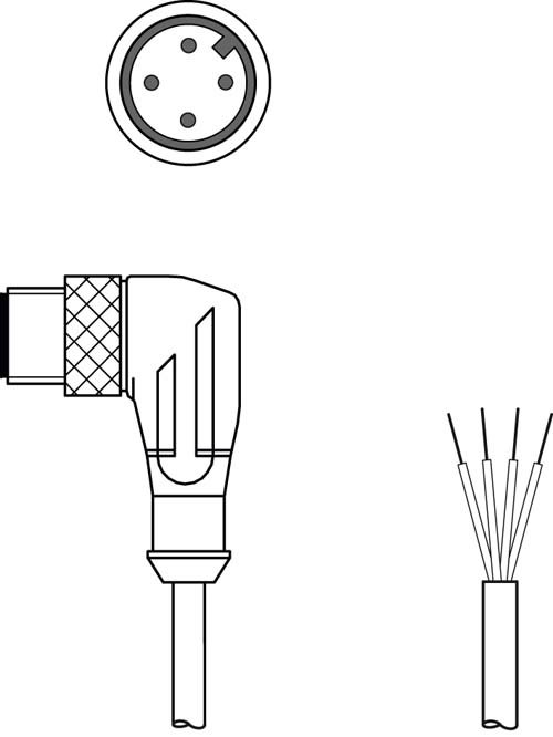 Разъем с кабелем Leuze Electronic KS U-M12-4W-V1-100