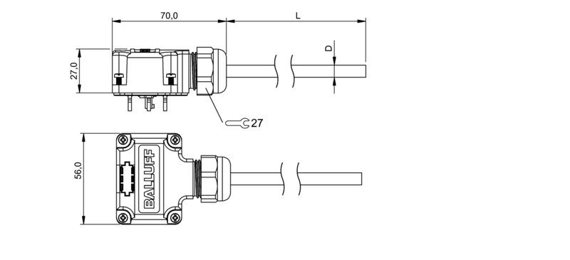 Распределительная коробка Balluff BPI T009-K-00-KPX70-150