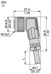 Разъем с кабелем Telemecanique XZCPB1241L10