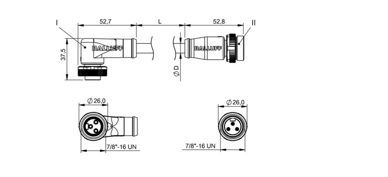 Соединительный кабель Balluff BCC A323-A313-30-345-VX43W6-006