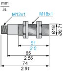 Ультразвуковой датчик Telemecanique XXT18A4M12