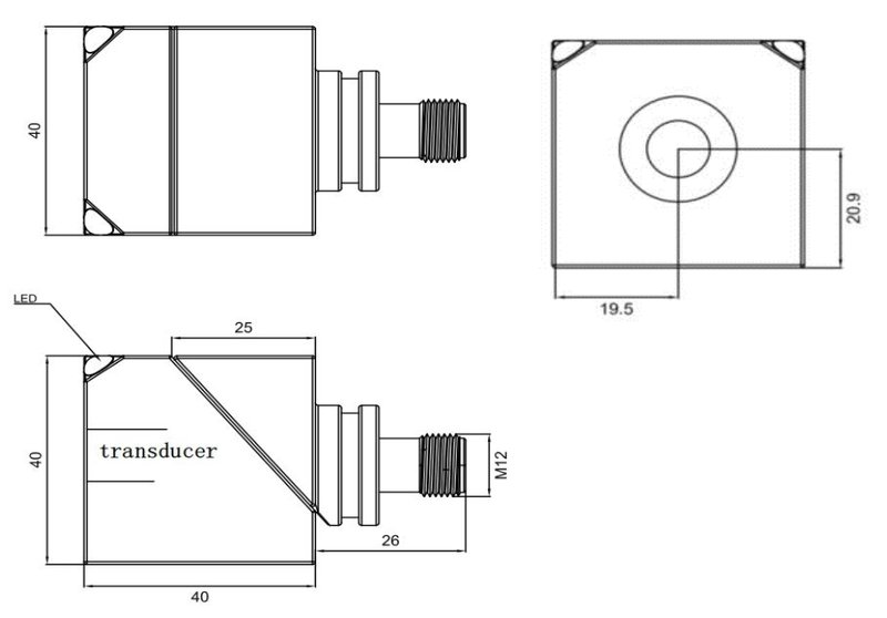 Ультразвуковой датчик LANBAO US40-CC50DPB-E2