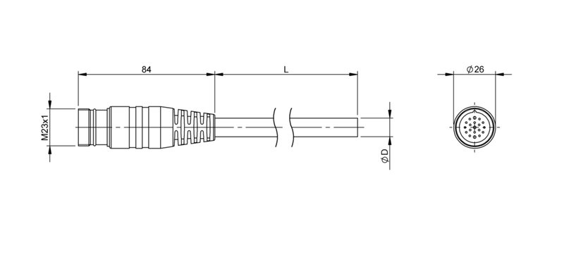 Разъем с кабелем Balluff BCC M61L-0000-20-022-PX0LP4-050