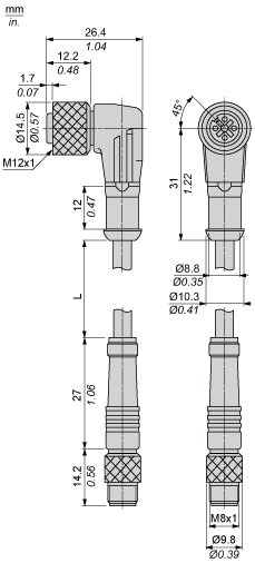 Соединительный кабель Telemecanique XZCR2712037T2