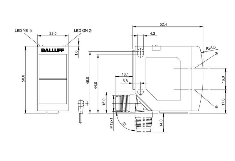 Оптический датчик Balluff BOS 23K-PA-RR10-SA1-S4S