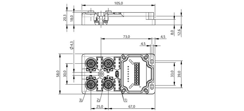 Распределительная коробка Balluff BPI 4M4A4P-2K-00-TP09