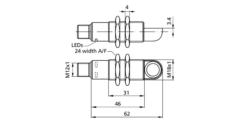 Ультразвуковой датчик Microsonic lpc+100/WK/CFF
