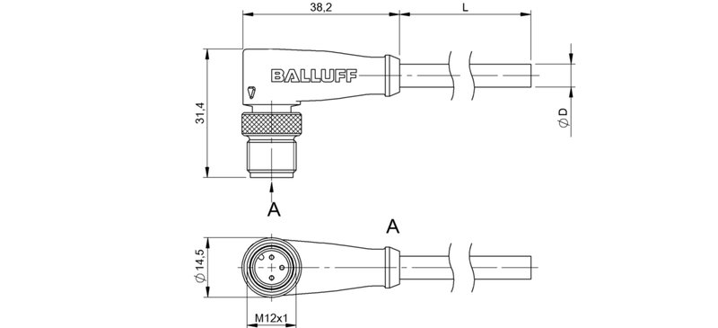 Разъем с кабелем Balluff BCC M423-0000-2A-036-VS8334-020