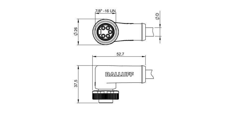 Разъем с кабелем Balluff BCC A325-0000-10-063-PX05A5-010