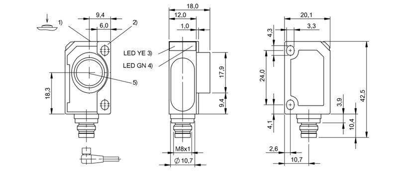 Ультразвуковой датчик Balluff BUS R06K1-NPX-12/070-S75G