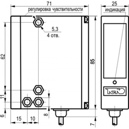 Оптический датчик ТЕКО OX I61P-43N-4000-LE