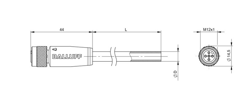 Разъем с кабелем Balluff BCC W415-0000-1A-003-NW44T2-020