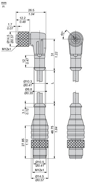 Соединительный кабель Telemecanique XZCR1512040E1