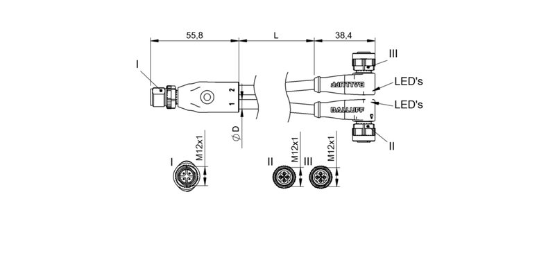 Y-образный распределитель Balluff BCC M414-M425-M425-U2011-010