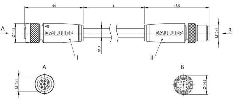 Соединительный кабель Balluff BCC M418-M418-3A-351-PS0825-020