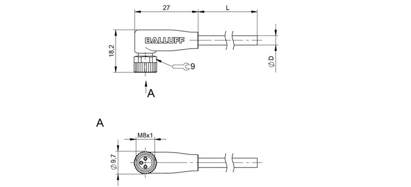 Разъем с кабелем Balluff BCC M323-0000-10-004-PX0334-030