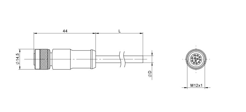 Разъем с кабелем Balluff BCC M41C-0000-1A-169-PS0C08-005-C009