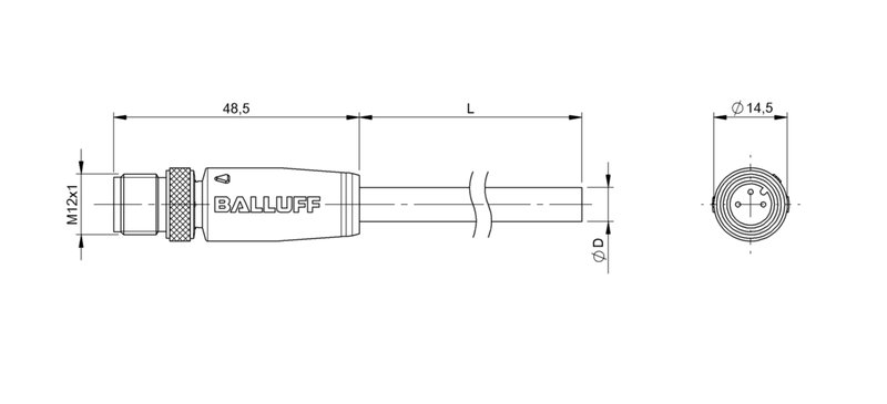 Разъем с кабелем Balluff BCC M413-0000-2A-037-VS8334-100