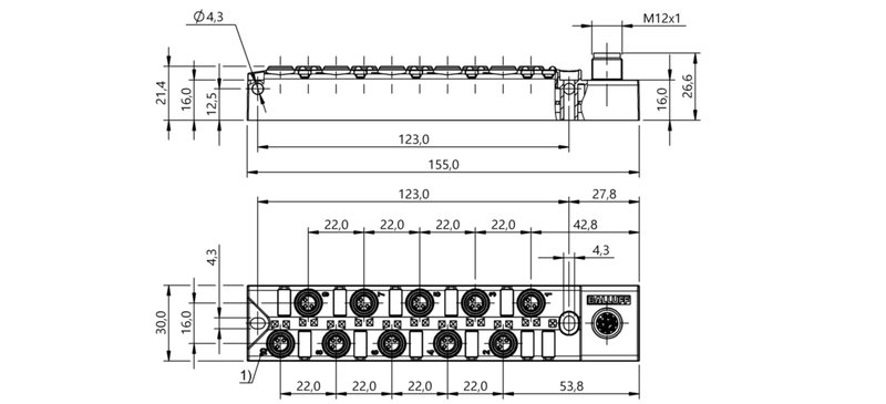 Распределительная коробка Balluff BPI AM3030-5K-B0-SM4CT