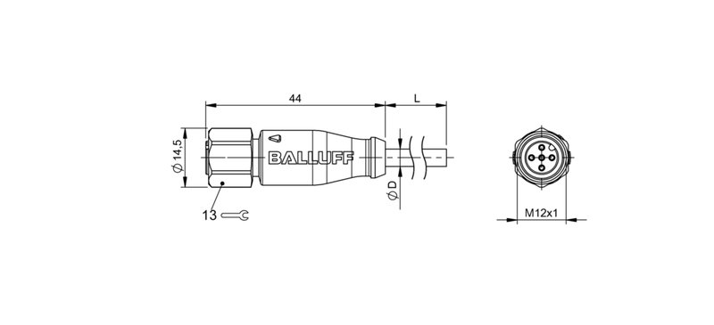Разъем с кабелем Balluff BCC S415-0000-1A-003-EX44T2-050